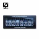 Set de peintures MODEL AIR Couleurs metalliques Vallejo