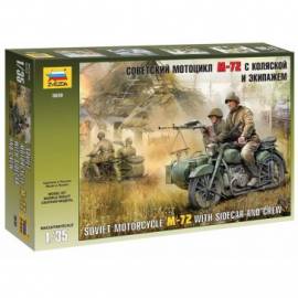 Maquette Moto soviétique Motorcycle M-72 with Sidecar and Crew|ZVEZDA|3639 1:35