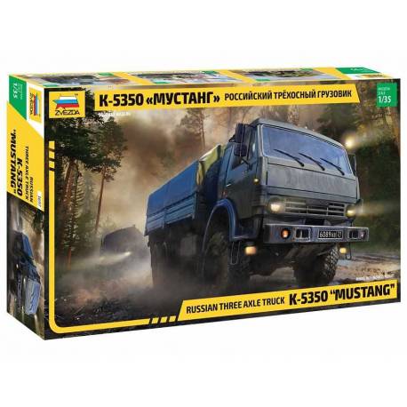 Maquette camion Russian three axle truck K-5350 "MUSTANG"|ZVEZDA|3697|1:35