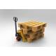 5t Pallet Truck & Wooden Pallet with 200 Litre Oil Drum and Plastic Barrel