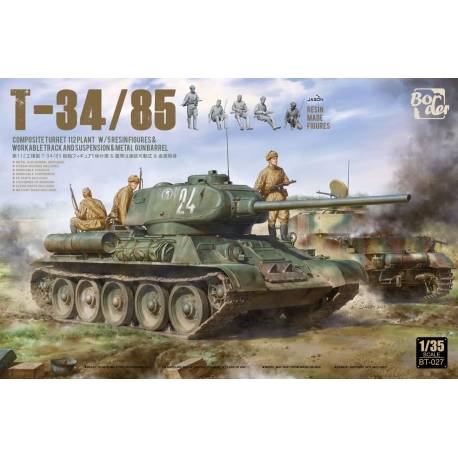 T-34/85, Composite Turret, 112 Plant w/5 Resin Figures, Metal Gun Barrel, Workable Tracks