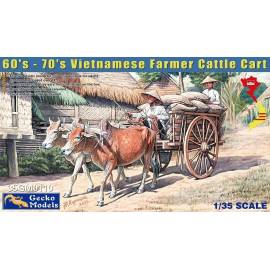 60's-70's Vietnamese Farmer Cattle Cart