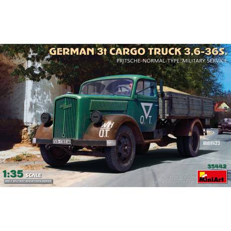 GERMAN 3T CARGO TRUCK 3,6-36S. PRITSCHE-NORMAL-TYPE. MILITARY SERVICE