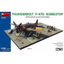 THUNDERBOLT P-47D BUBBLETOP WITH BASE & ACCESSORIES. BIG SET