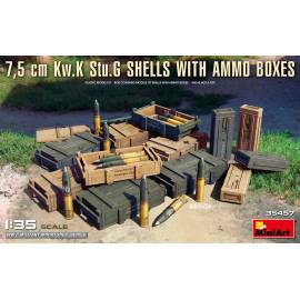 7,5 cm Kw.K Stu.G SHELLS WITH AMMO BOXES