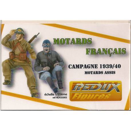 MOTARDS FRANCAIS campagne 1939/40 Motards assis 